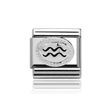 Silver Aquarius Zodiac Charm