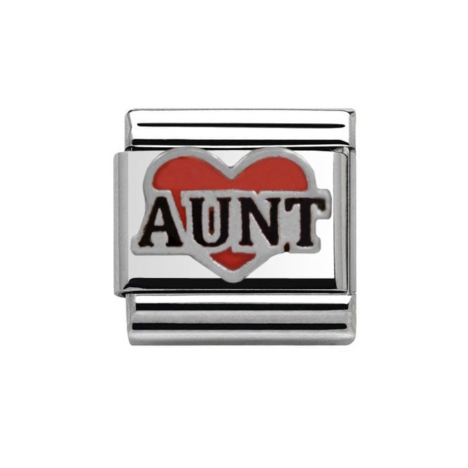 Charmlinks Silver Aunt in Red Heart Charm