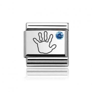 Silver Baby Boy Stone Set Charm