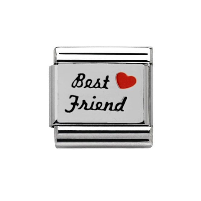 Charmlinks Silver Best Friends Red Heart Charm