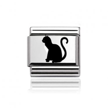 Silver Black Cat Charm