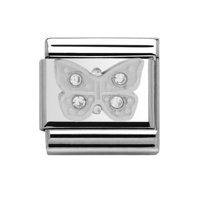 Charmlinks Silver Butterfly Stone Set Charm