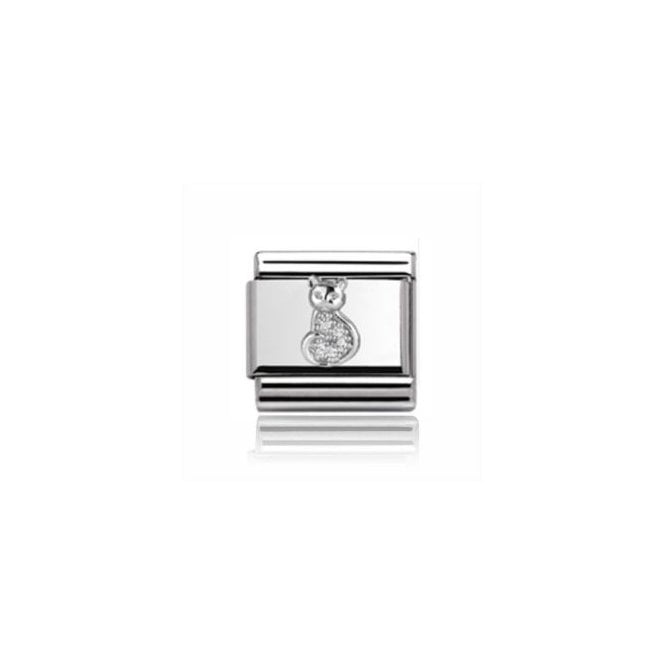Charmlinks Silver Cat Stone Set Charm