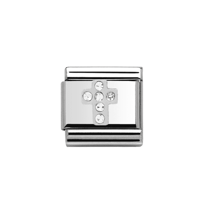 Charmlinks Silver Cross Stone Set Charm