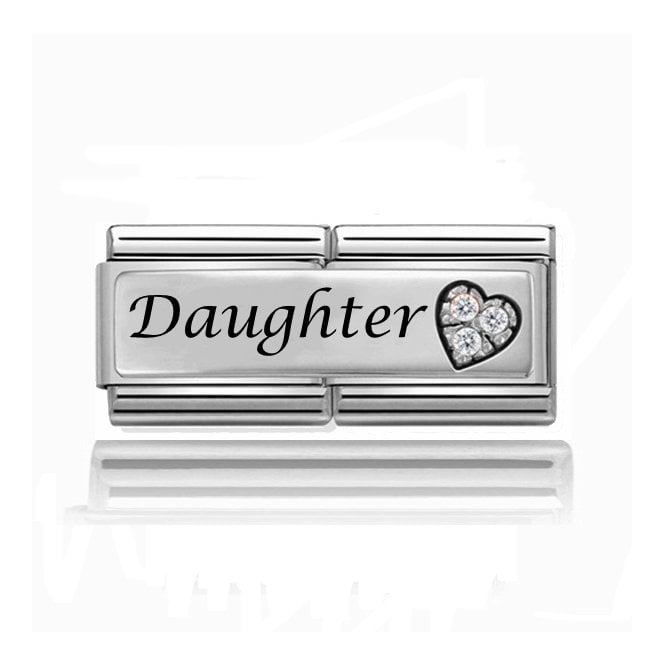 Charmlinks Silver Daughter Stone Set Double Charm