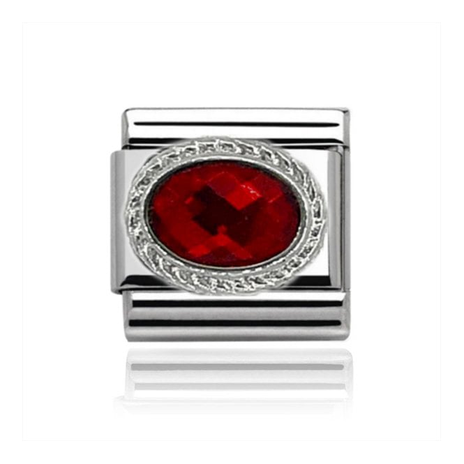 Charmlinks Silver Garnet Stone Set January Birthstone Charm