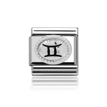 Silver Gemini Zodiac Charm