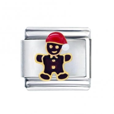 Silver & Gold Gingerbread Man Charm