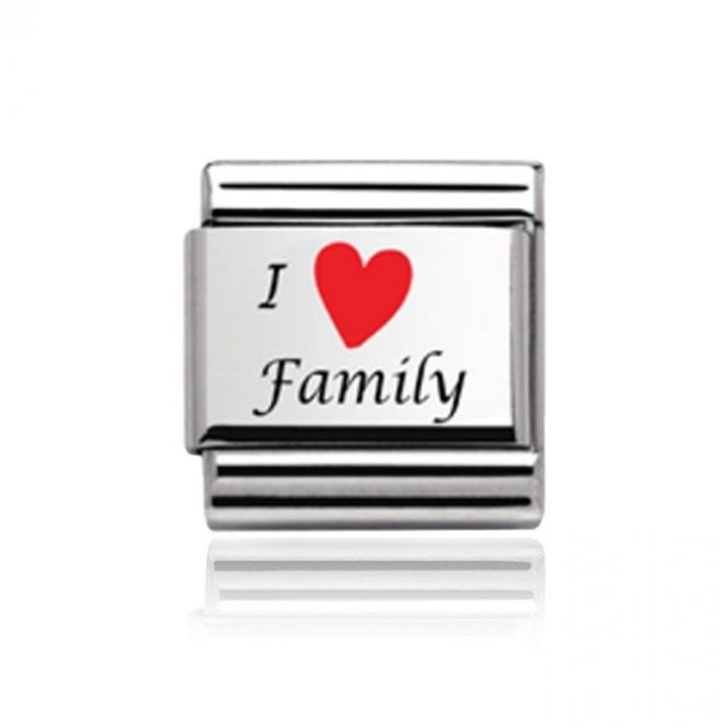 Charmlinks Silver I Heart Family Charm