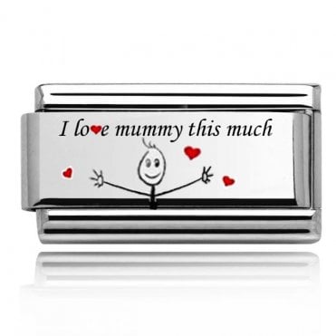 Silver I Love Mummy Double Charm
