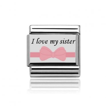 Silver I Love My Sister Charm