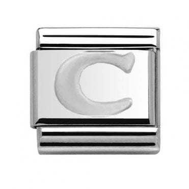 Silver Initial C Charm