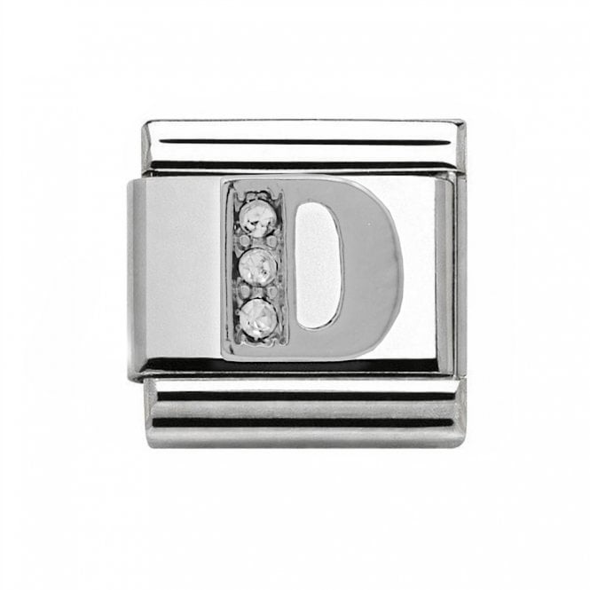 Charmlinks Silver Initial D Stone Set Charm