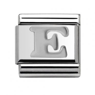 Silver Initial E Charm