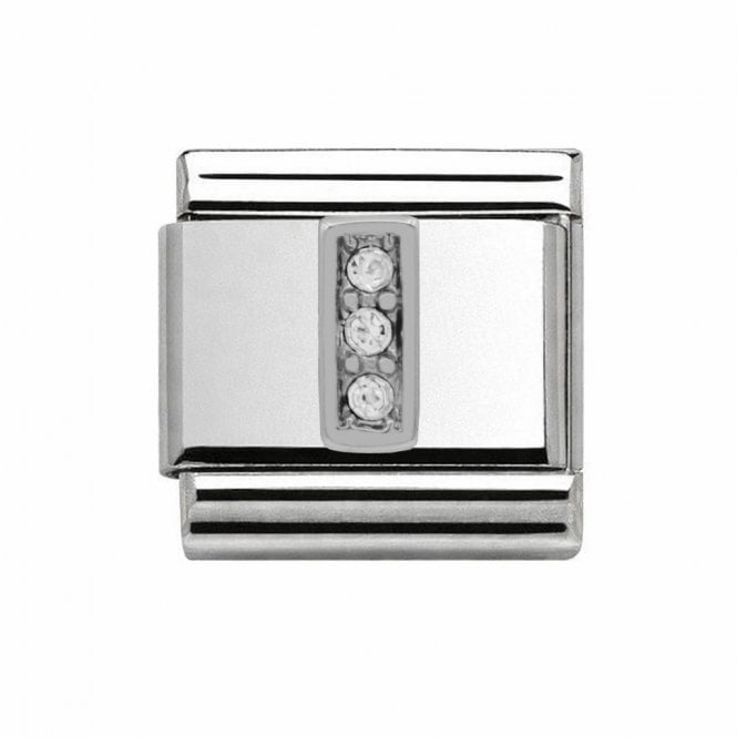 Charmlinks Silver Initial I Stone Set Charm