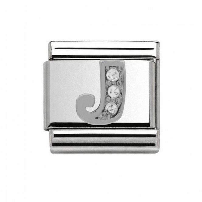 Charmlinks Silver Initial J Stone Set Charm