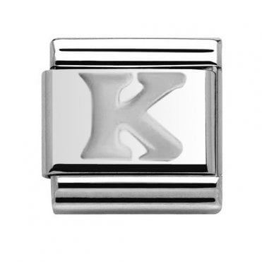 Silver Initial K Charm