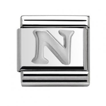 Silver Initial N Charm