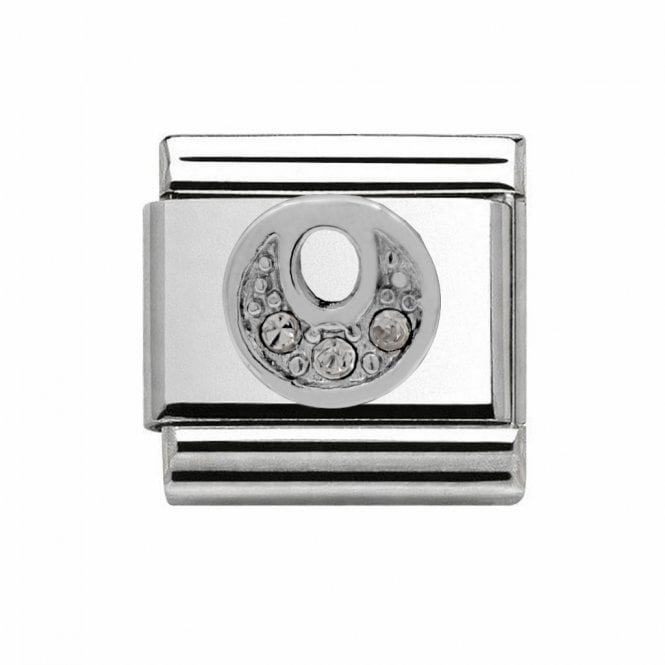 Charmlinks Silver Initial O Stone Set Charm