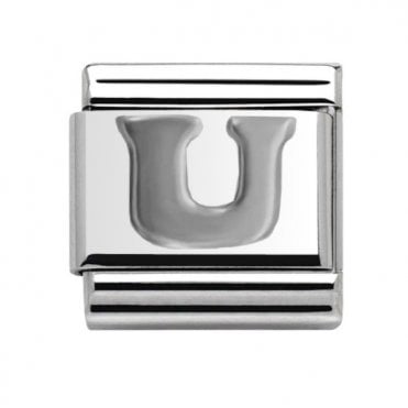 Silver Initial U Charm