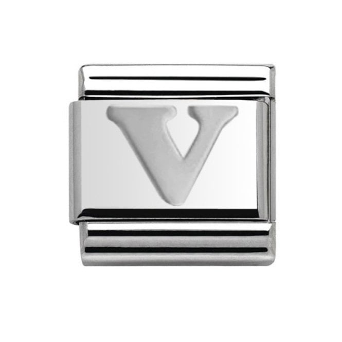 Charmlinks Silver Initial V Charm