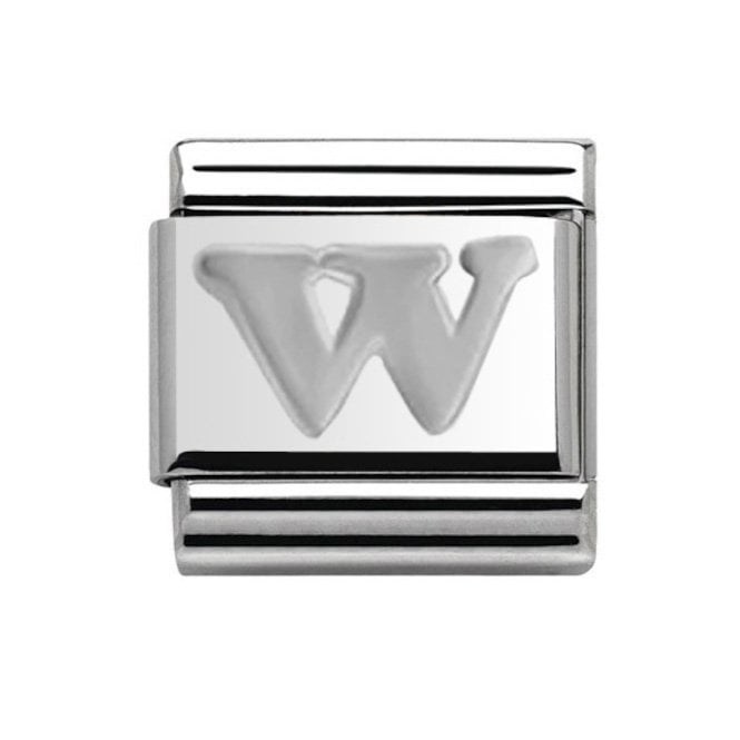 Charmlinks Silver Initial W Charm