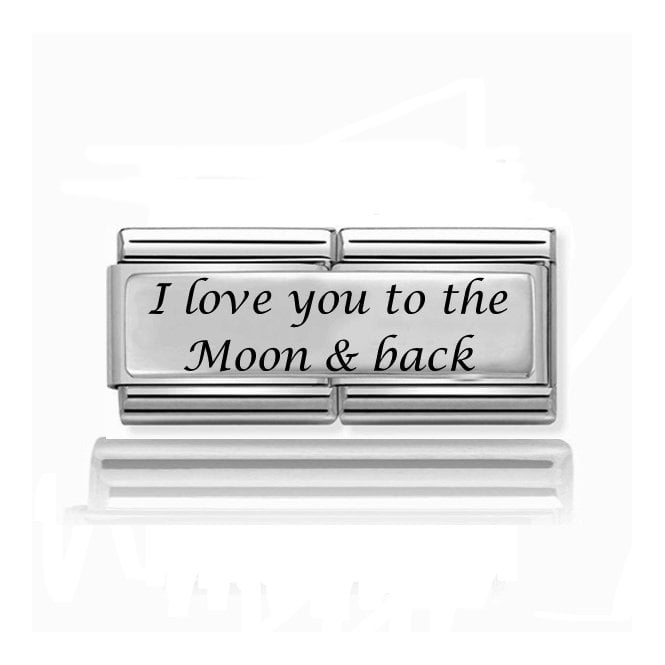 Charmlinks Silver Love You To The Moon Double Charm