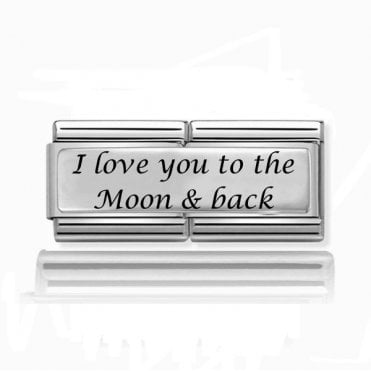 Silver Love You To The Moon Double Charm