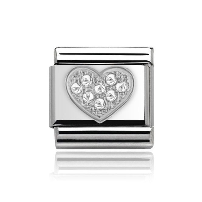 Charmlinks Silver Pave Heart Stone Set Charm