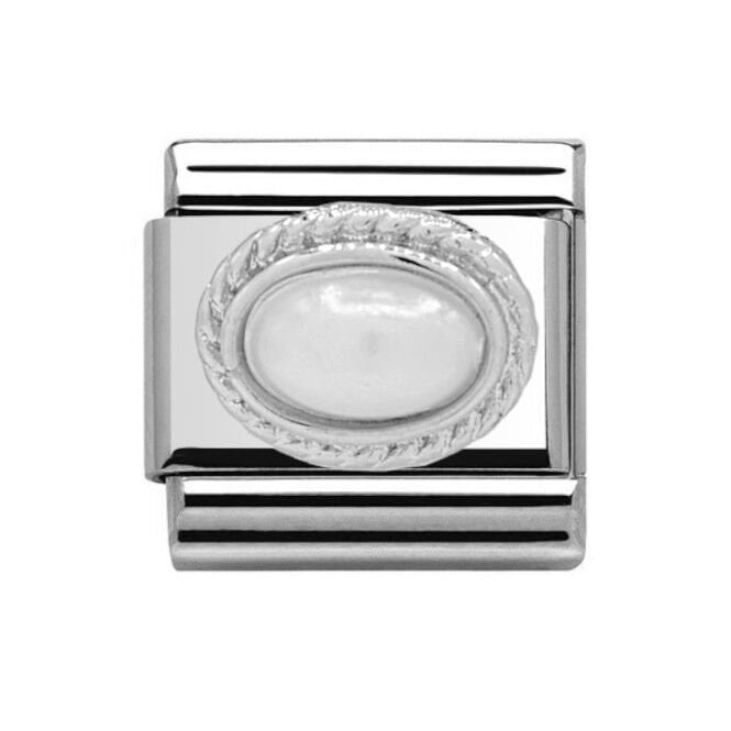 Charmlinks Silver Pearl Stone Set June Birthstone Charm