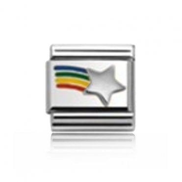 Silver Rainbow and Star Charm