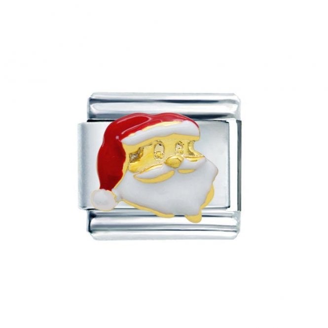 Charmlinks Silver & Rose Santa Head Charm