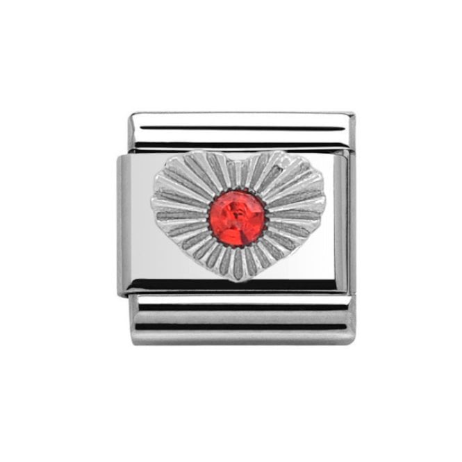 Charmlinks Silver Ruby Heart July Birthstone Charm
