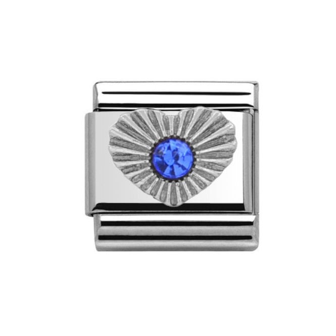 Charmlinks Silver Sapphire Heart September Birthstone Charm