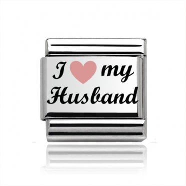 Silver Silver I Heart My Husband Charm