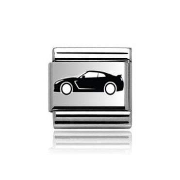 Silver Sports Car Charm