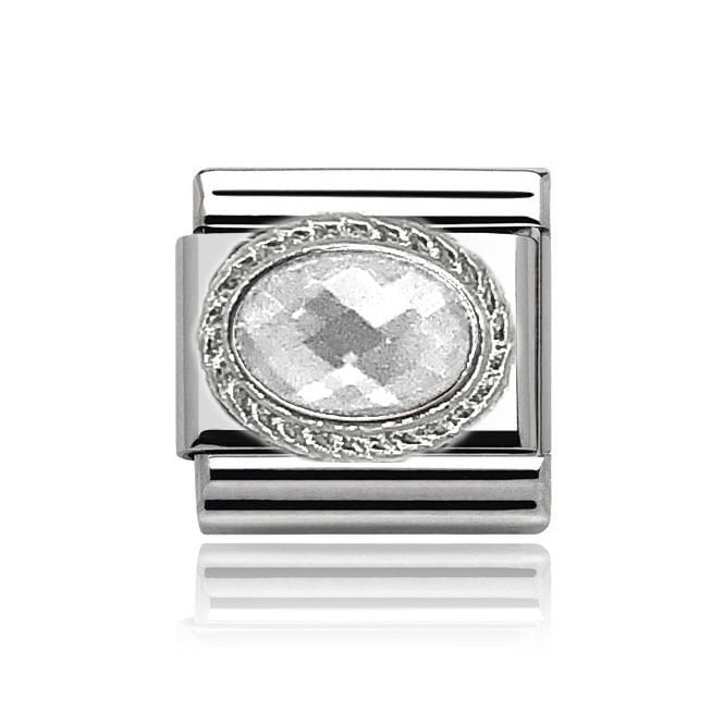 Charmlinks Silver Stone Set April Birthstone Charm