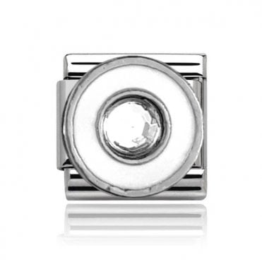 Silver Stone Set Charm