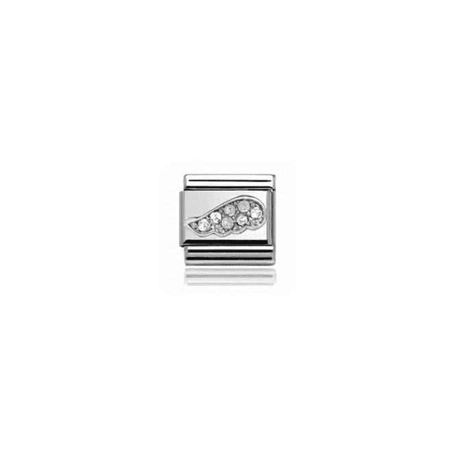 Charmlinks Silver Stone Set Wing Charm