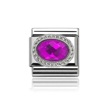 Silver Tourmaline Stone Set October Birthstone Charm