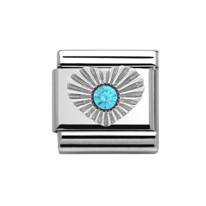 Charmlinks Silver Turquoise Heart December Birthstone Charm