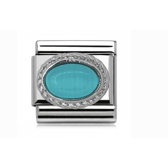 Charmlinks Silver Turquoise Stone Set December Birthstone Charm