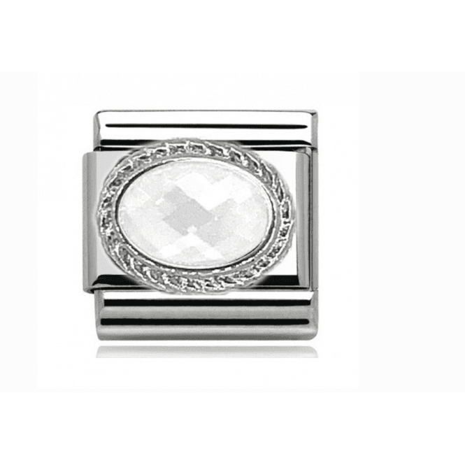 Charmlinks Silver White Opal Stone Set Charm