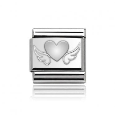 Silver Winged Heart Charm