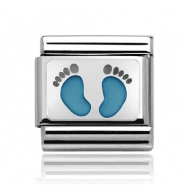 Silver with Blue Feet Charm
