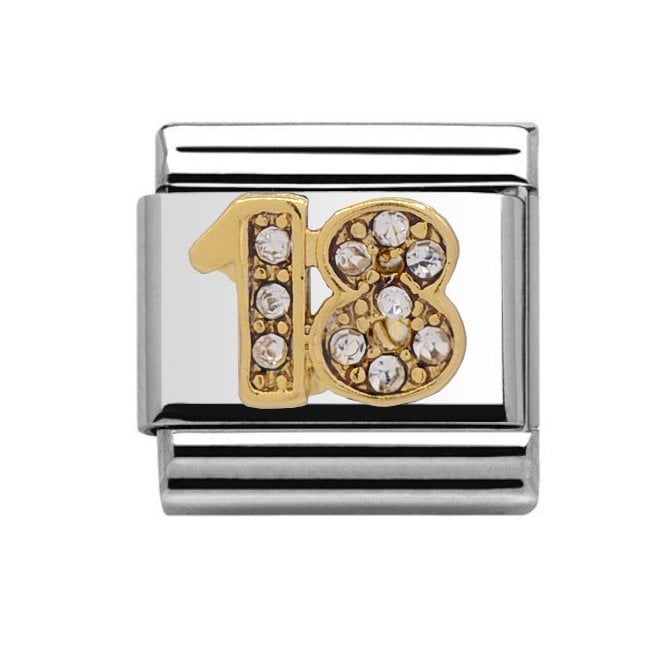 Charmlinks Silver with Gold 18 Stone Set Charm