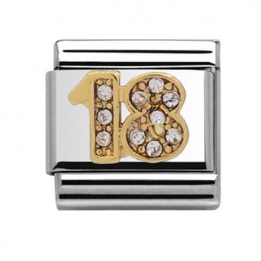 Silver with Gold 18 Stone Set Charm