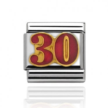 Silver with Gold 30th Charm