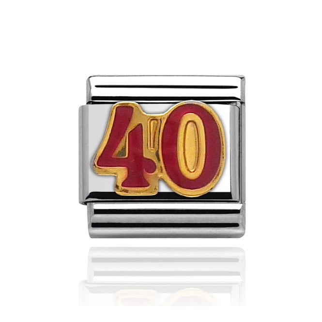 Charmlinks Silver with Gold 40th Charm