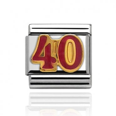Silver with Gold 40th Charm